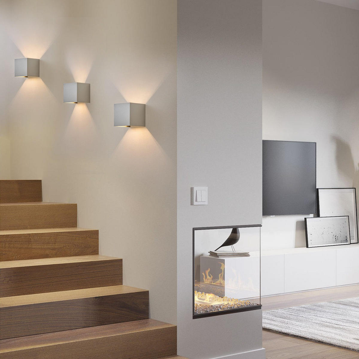 WANDLEUCHTE Inspiration - Grau, Metall (10/10/10cm) - Nettlife