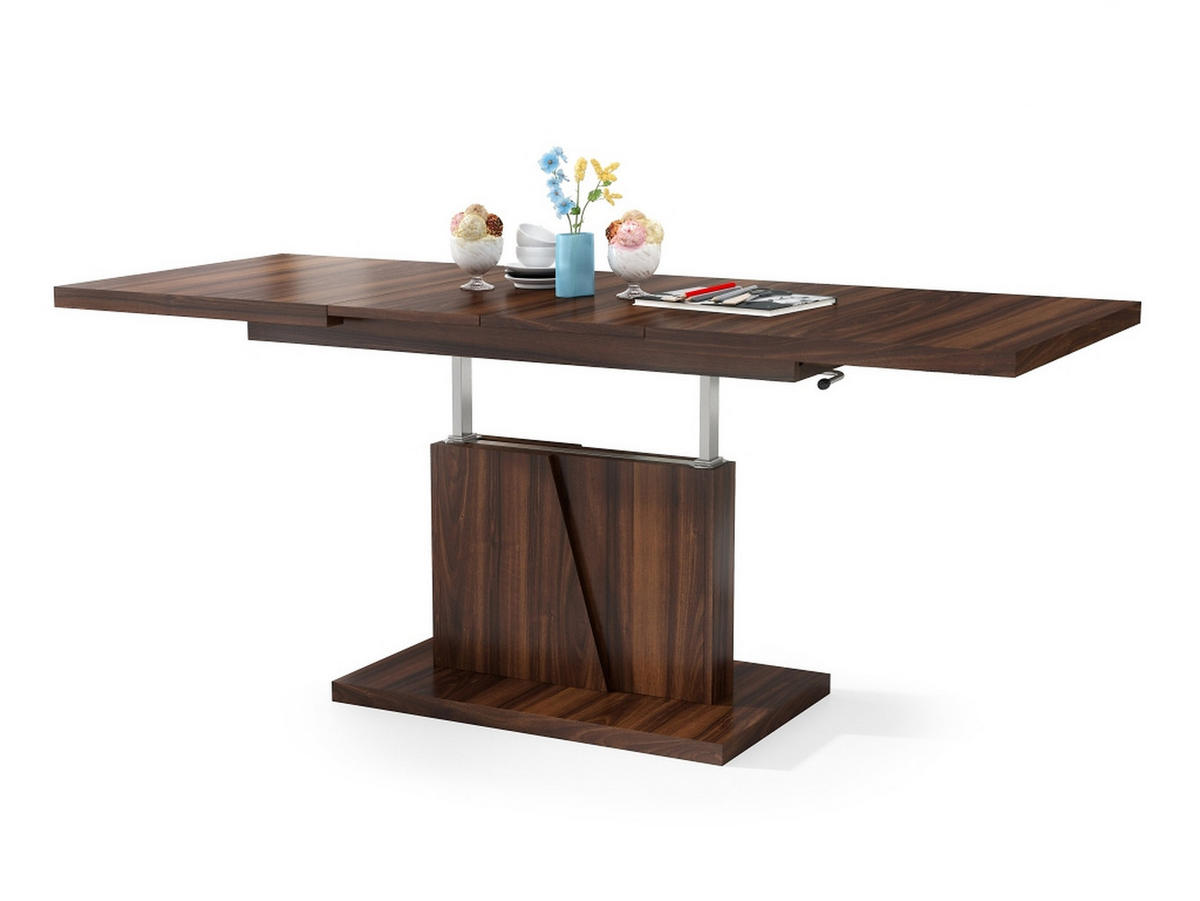 COUCHTISCH rechteckig Nussbaum ausziehbar höhenverstellbar - Nussbaumfarben, Holzwerkstoff (70/120/60cm) - designimpex