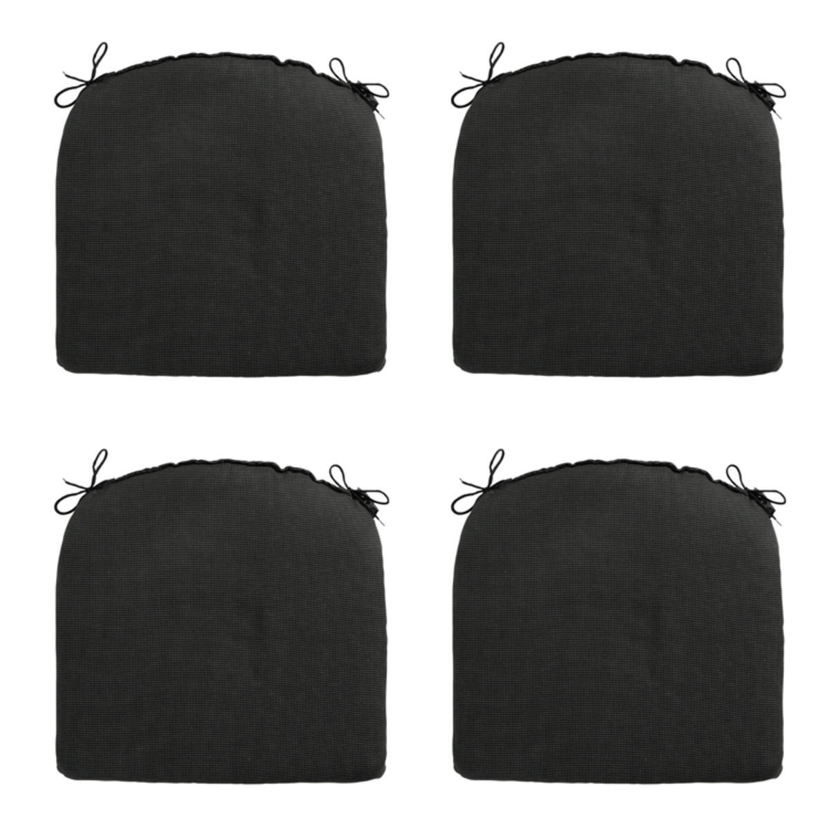 SITZKISSEN Rippe 46/48 cm 4er-Set - Schwarz, Textil (48/4/46cm) - Madison