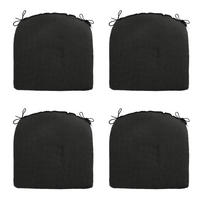 SITZKISSEN Rippe 46/48 cm 4er-Set - Schwarz, Textil (48/4/46cm) - Madison