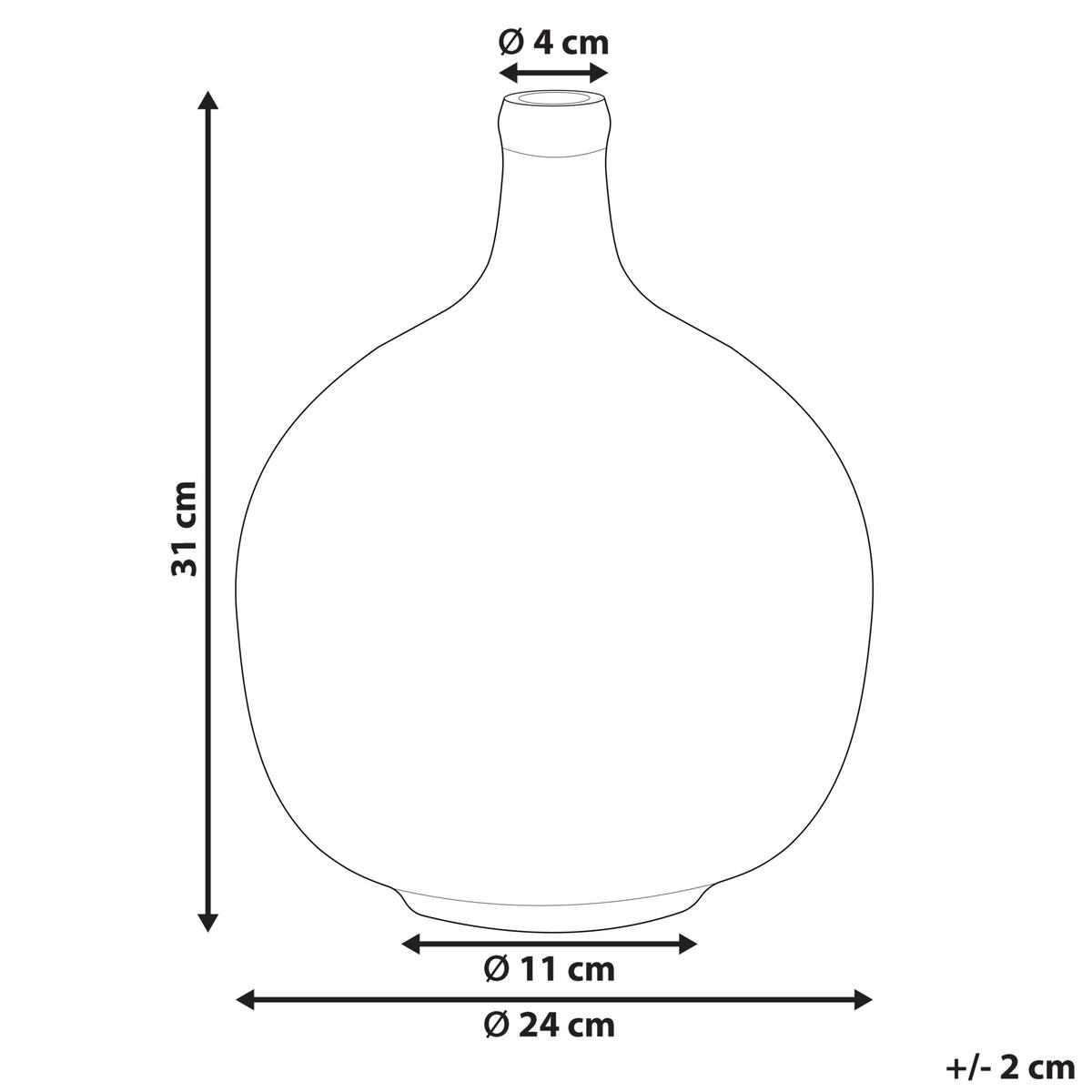 DEKOVASE Glas rosa Chappathi - Rosa, Glas (31cm) - Beliani