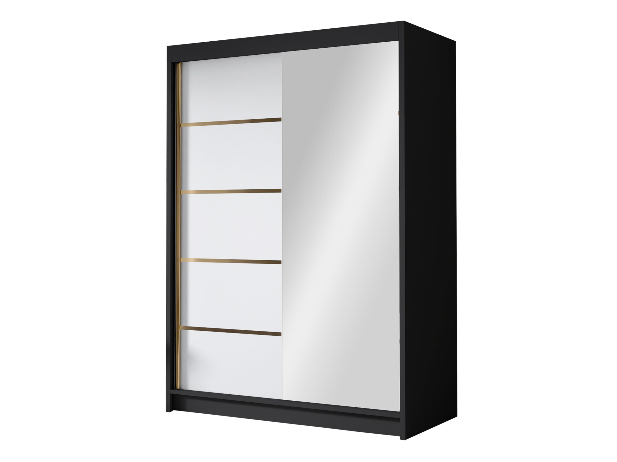 SCHIEBETÜRENSCHRANK Lungo III - Goldfarben, Holzwerkstoff/Metall (120/200/58cm) - MIRJAN24