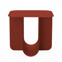 BEISTELLTISCH aus Metall 45x40 cm - Blum - Burgunderrot - Aubergine, Metall (45/40/40cm) - Drawer