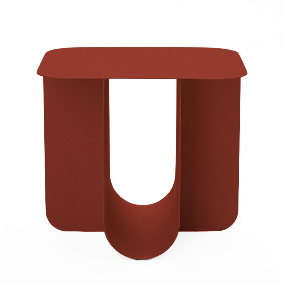 BEISTELLTISCH aus Metall 45x40 cm - Blum - Burgunderrot - Aubergine, Metall (45/40/40cm) - Drawer