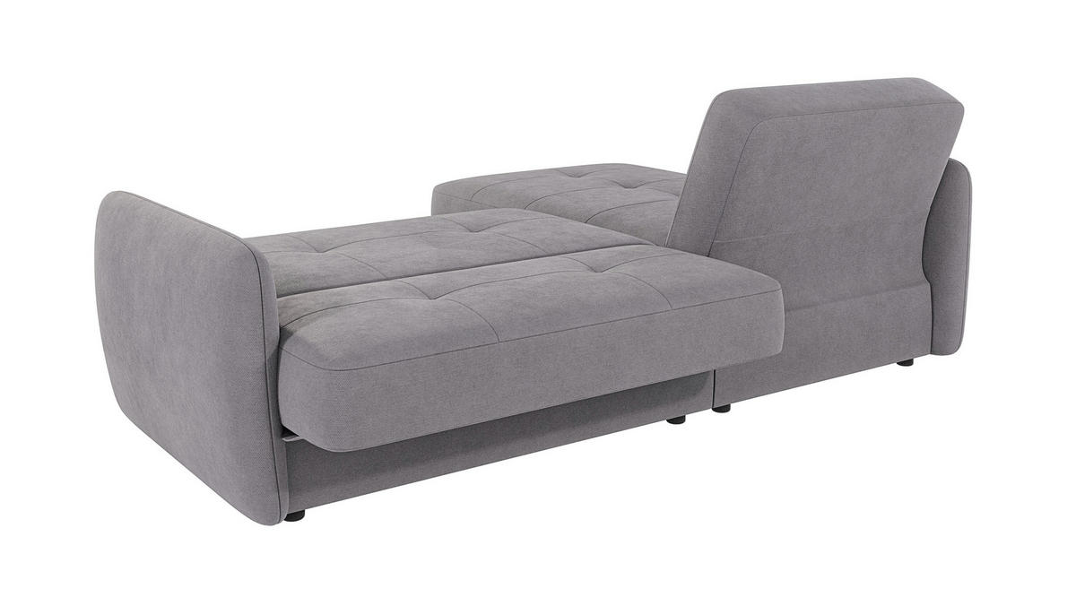 ECKSOFA Lupo Grau Mikrofaser - Schwarz/Grau, Holz/Kunststoff (232/147cm) - S-Style Möbel