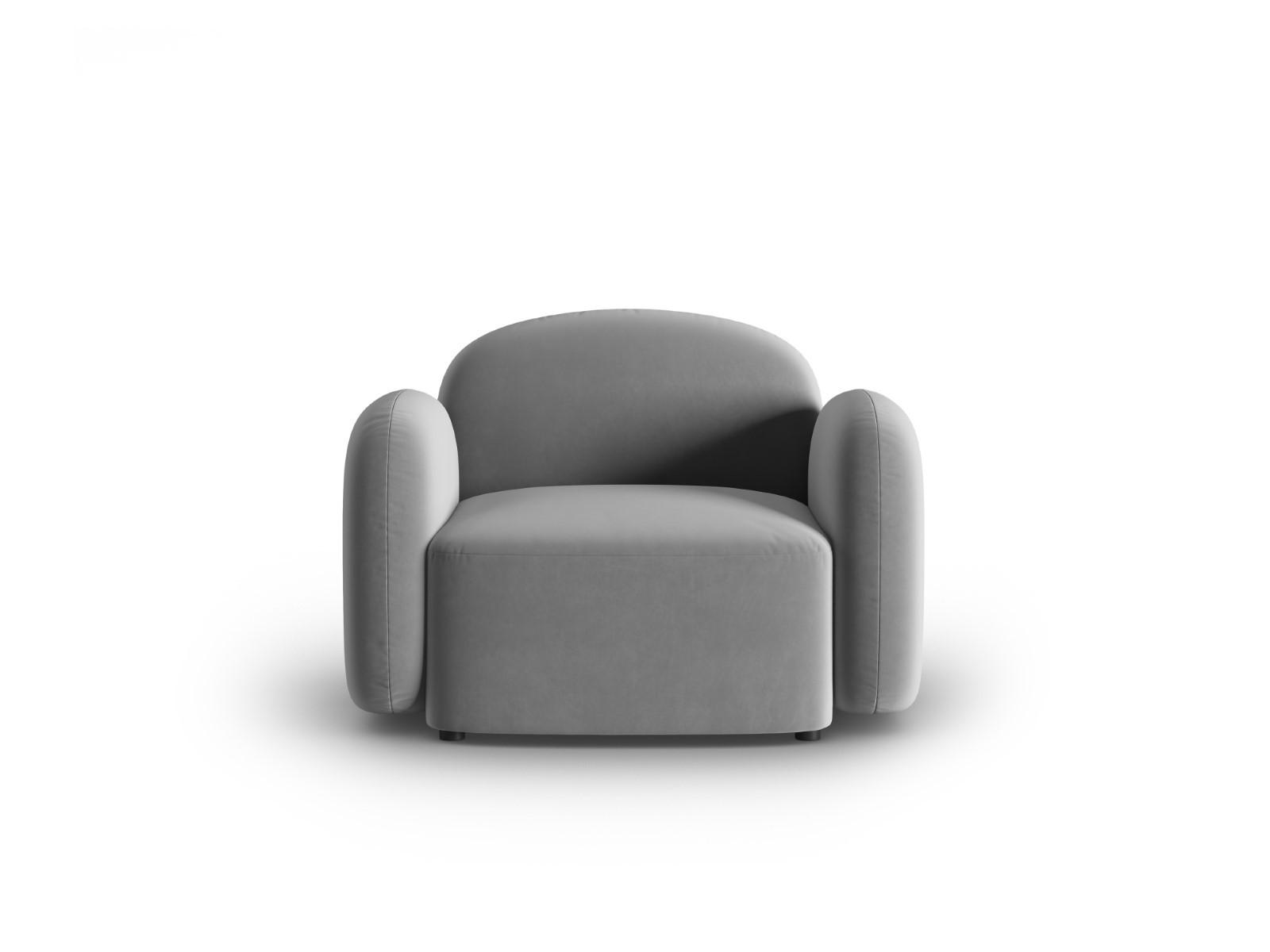 SESSEL Blair aus Samt hellgrau - Hellgrau, Textil (87/80/119cm) - Micadoni