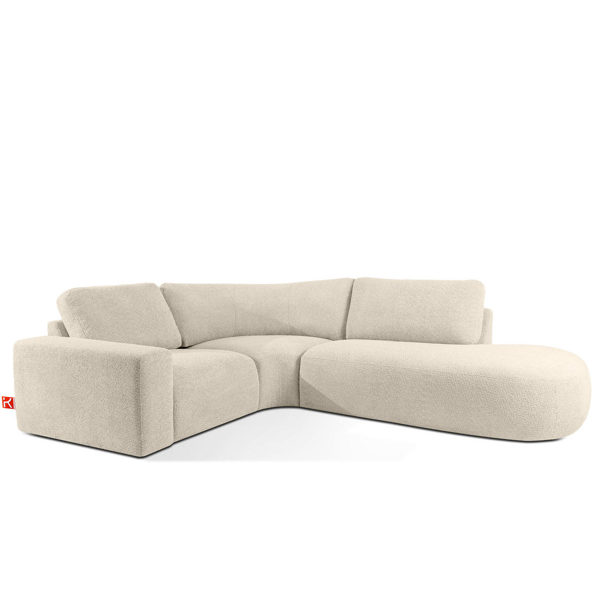 ECKSOFA RECHTS ZUCCO, Hellbeige - Hellbraun, Holz/Holzwerkstoff (224/293cm) - KONSIMO®