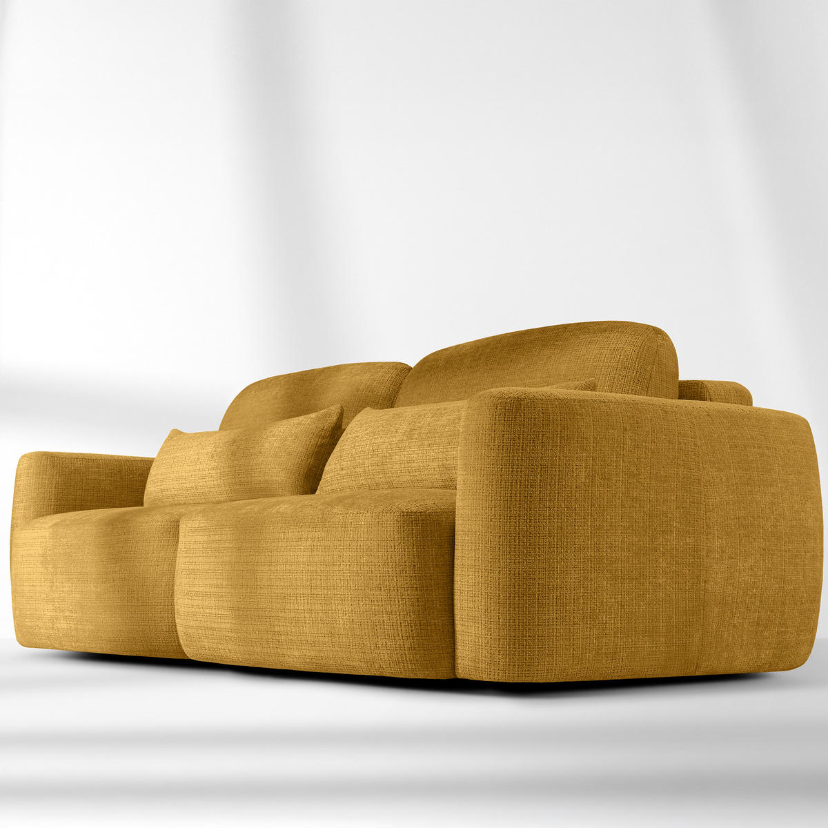 SOFA 3 ELOSA - Gelb, Holz/Textil (245/85/115cm) - KONSIMO®