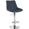 BARHOCKER RIO Dunkelgrau Stoff Chrom - Dunkelgrau, Textil/Metall (49.5/91/50cm) - DELUKE