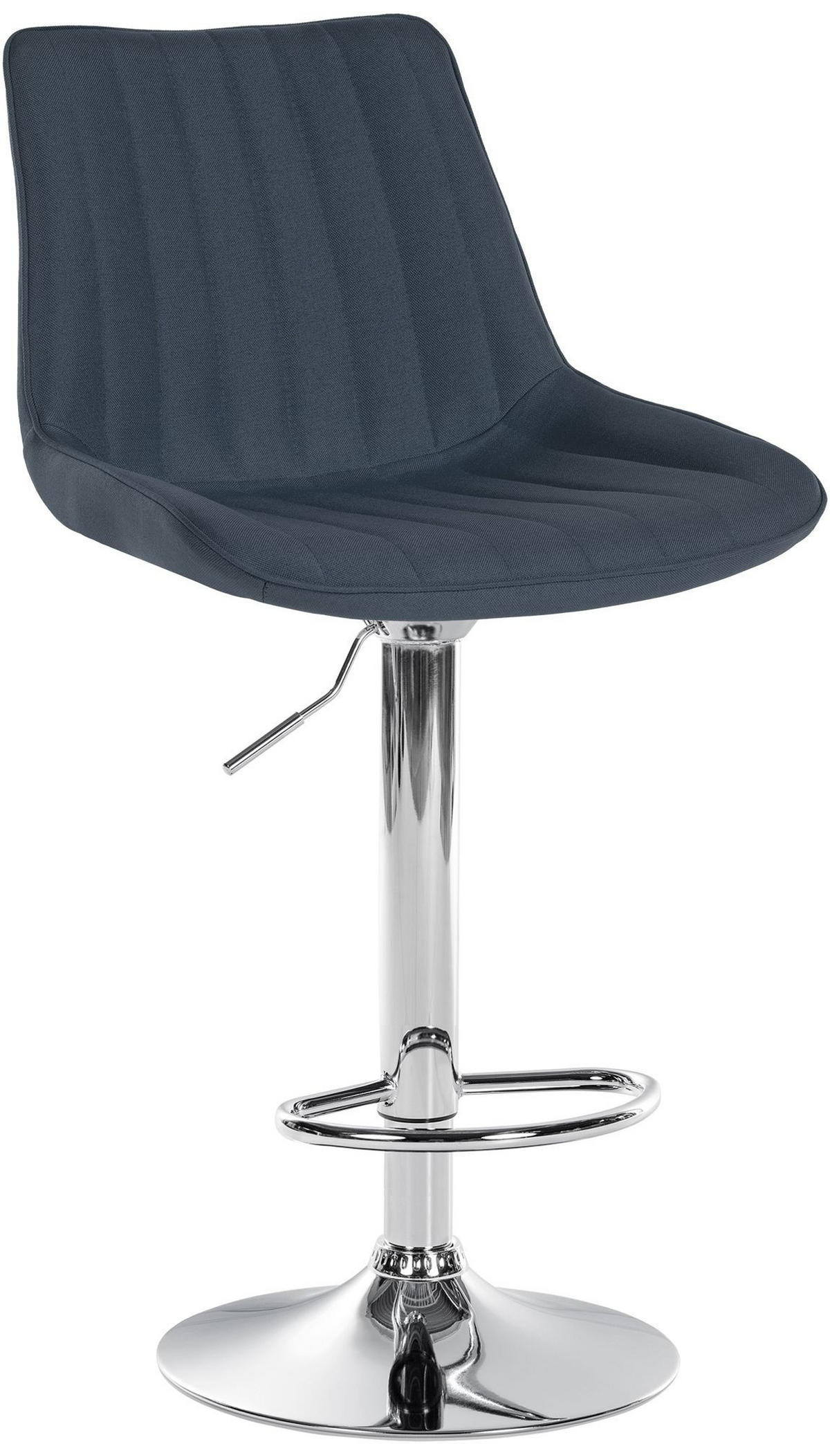 BARHOCKER RIO Dunkelgrau Stoff Chrom - Dunkelgrau, Textil/Metall (49.5/91/50cm) - DELUKE