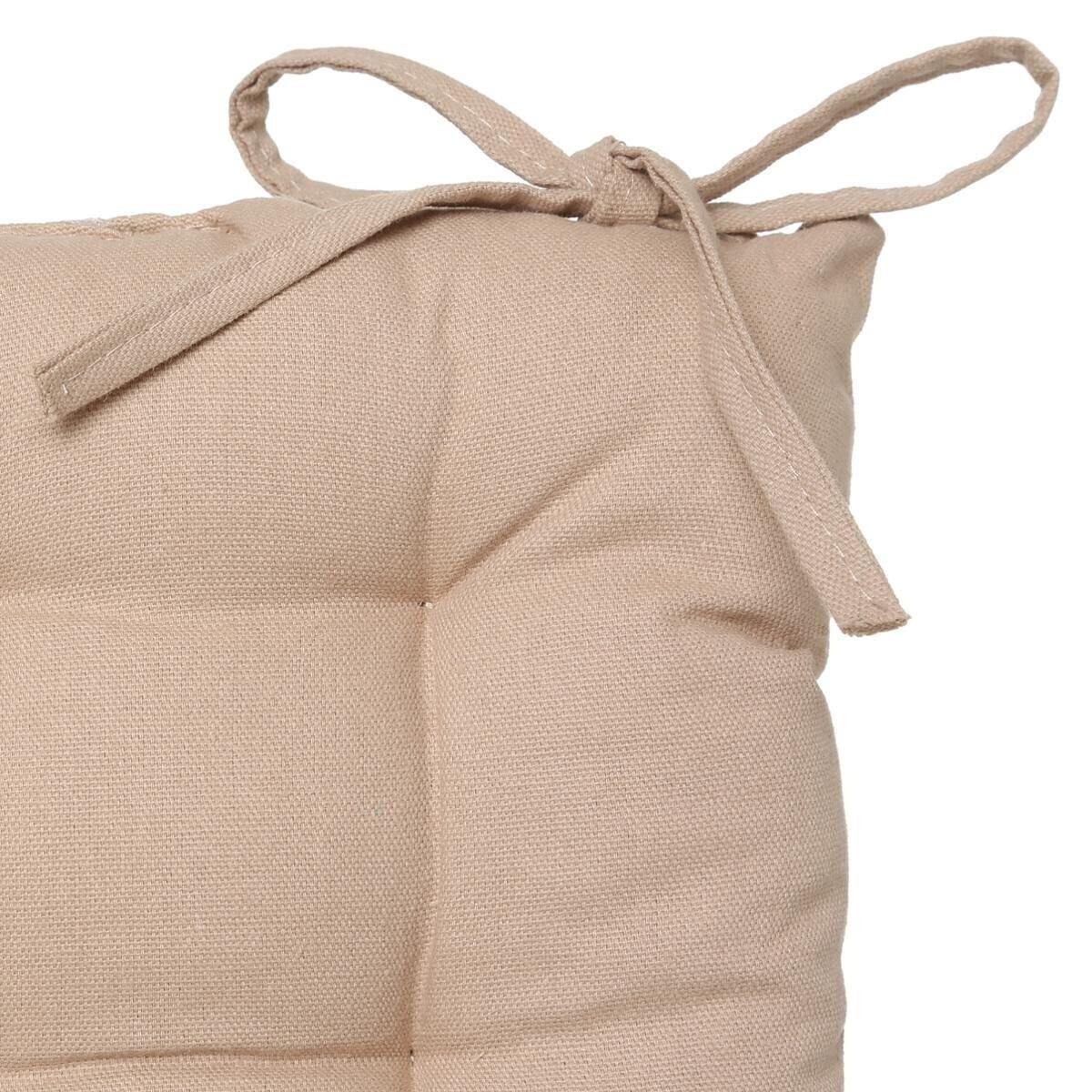 STUHLKISSEN Ziersteppung eckig beige - Beige, Naturmaterialien (5.5cm) - Atmosphera Createur d´interieur