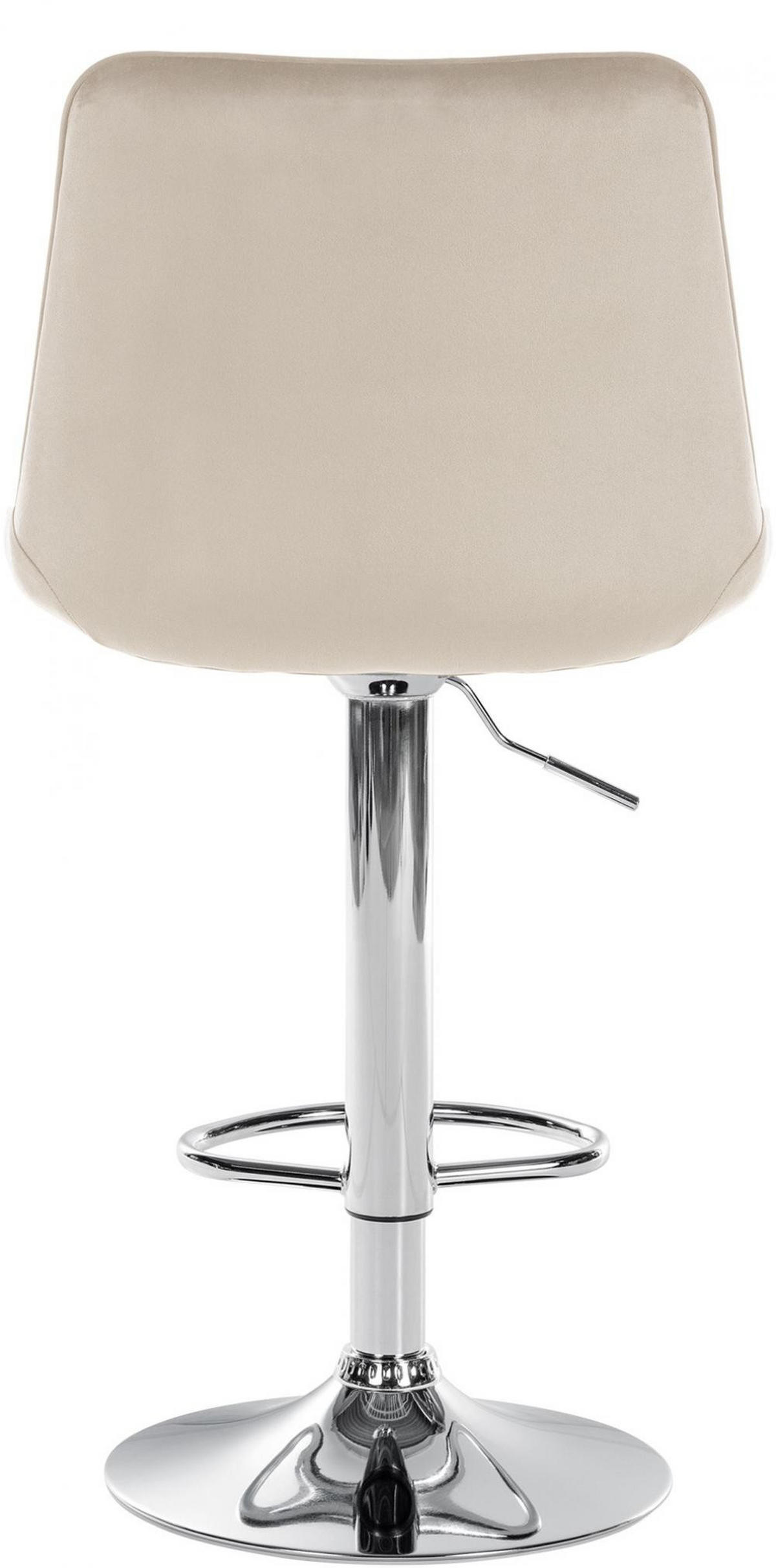 BARHOCKER Samt creme - Chromfarben/Creme, Textil/Metall (49.5/91/50cm) - CLP