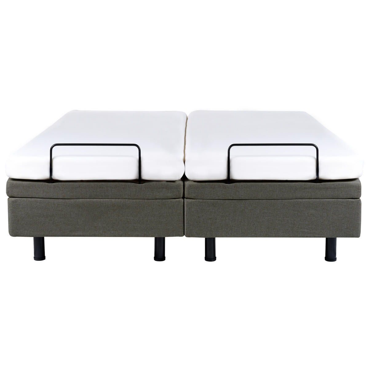 POLSTERBETT Verstellbar 160/200 cm Dunkelgrau Duke II - Dunkelgrau/Schwarz, Textil (160/200cm) - Beliani