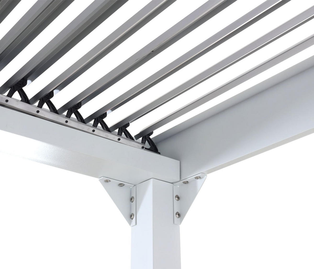 PERGOLA Alu 224x370x300cm Weiß - Weiß, Metall (370/224/300cm) - BERLINLODGE