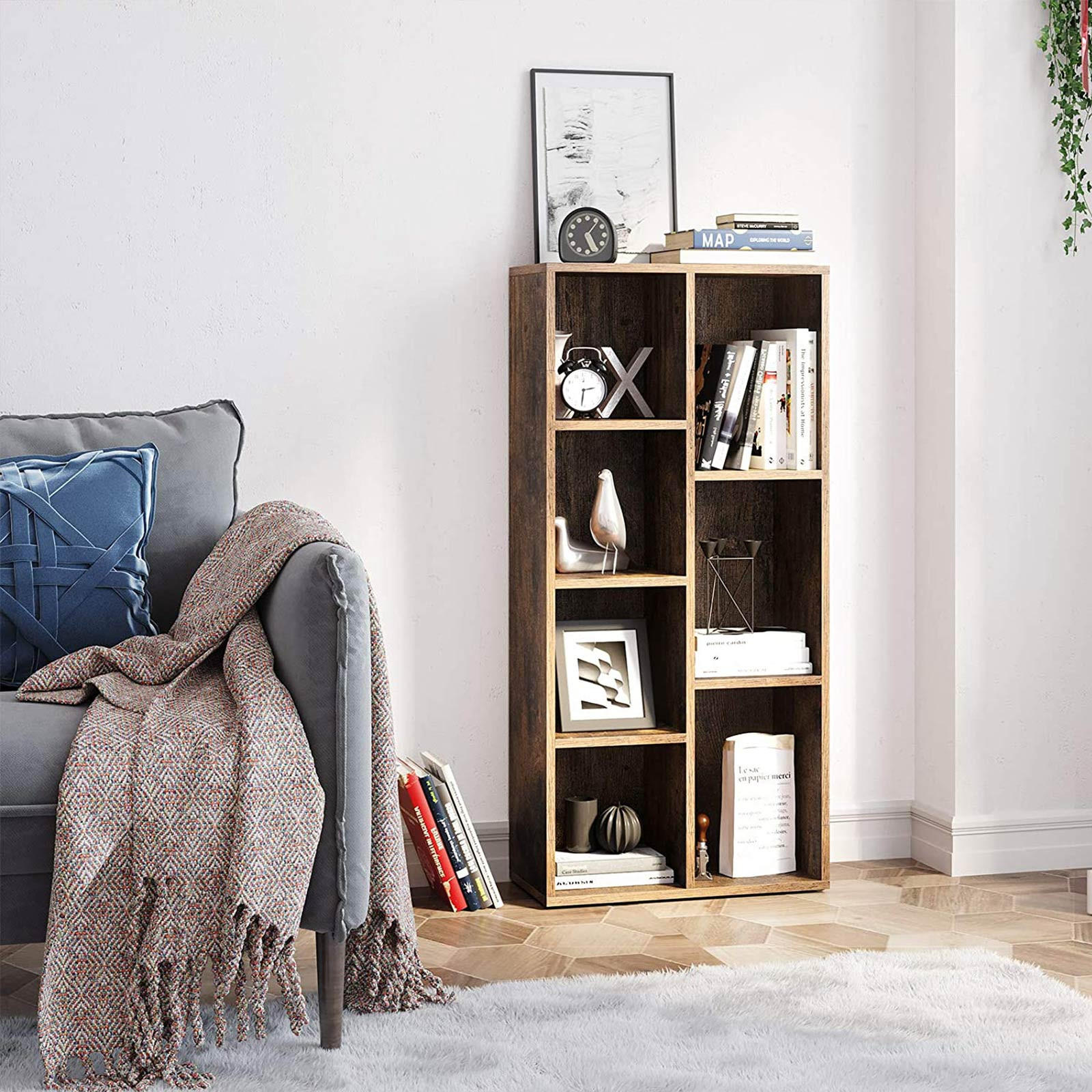 BÜCHERREGAL WÜRFELREGAL - Braun, Holzwerkstoff (24/106/50cm) - Hansiro