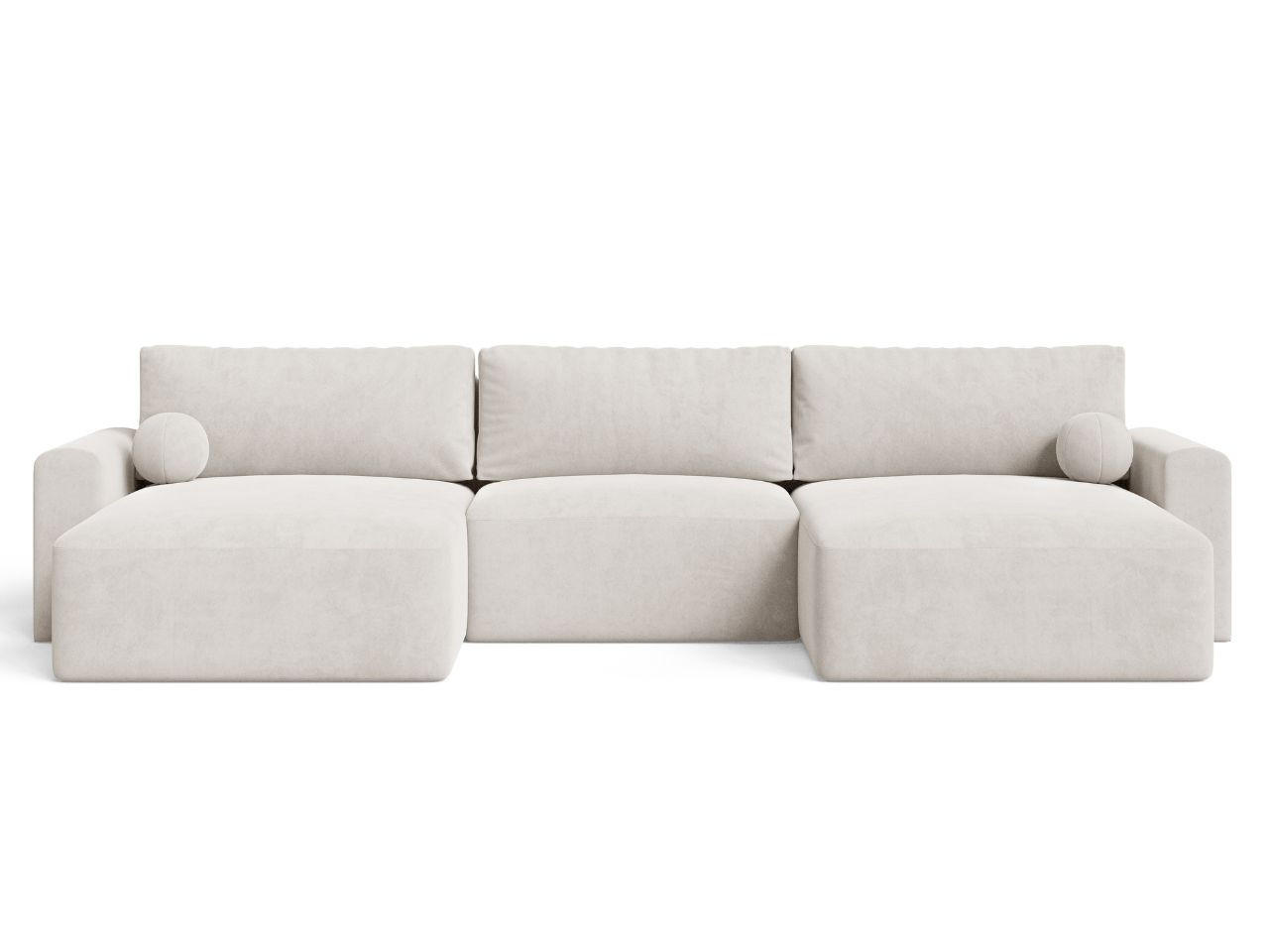 ECKSOFA U Aurora Ecru - Ecru, Holz/Textil (369/145cm) - Graingold