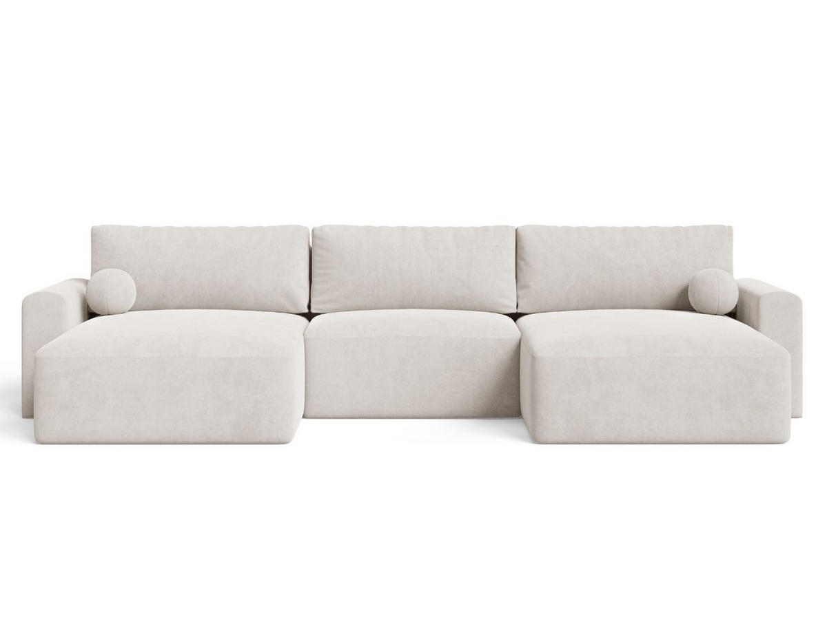 ECKSOFA U Aurora Ecru - Ecru, Holz/Textil (369/145cm) - Graingold