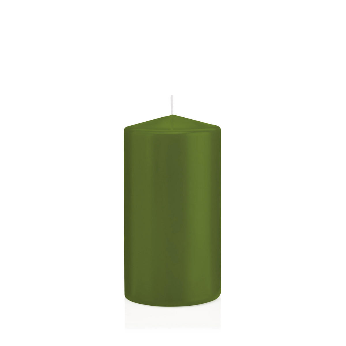 STUMPENKERZEN Olive Ø 78 x 150 mm, 8 Stück - Olivgrün, Paraffin (8/15cm) - Wiedemann Kerzen