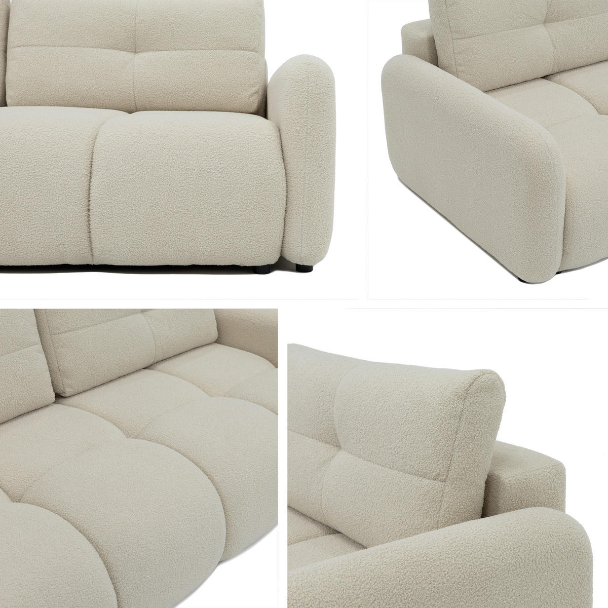 SCHLAFSOFA Sandy - Hellbraun/Schwarz, Holz/Kunststoff (232/94/121cm) - MIRJAN24