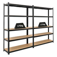 SCHWERLASTREGAL Ragnar 2er-Set mit 2x 180x120x40 cm Fachlast 175 kg Schwarz - Schwarz, Metall (240/180/40cm) - PROREGAL