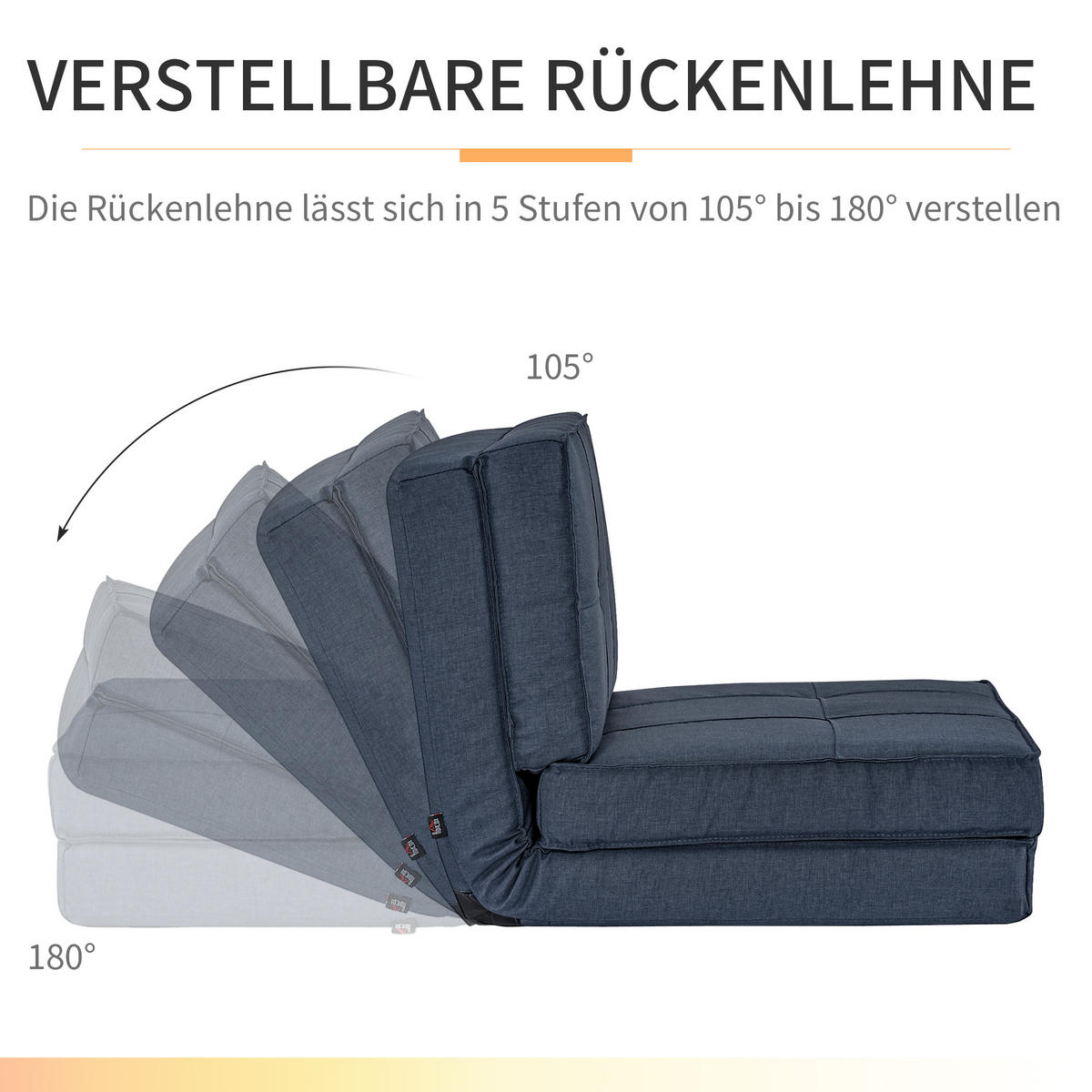 BODENSTUHL, Polyester, Schaumstoff, Blau - Blau, Kunststoff (73/58/61cm) - HOMCOM