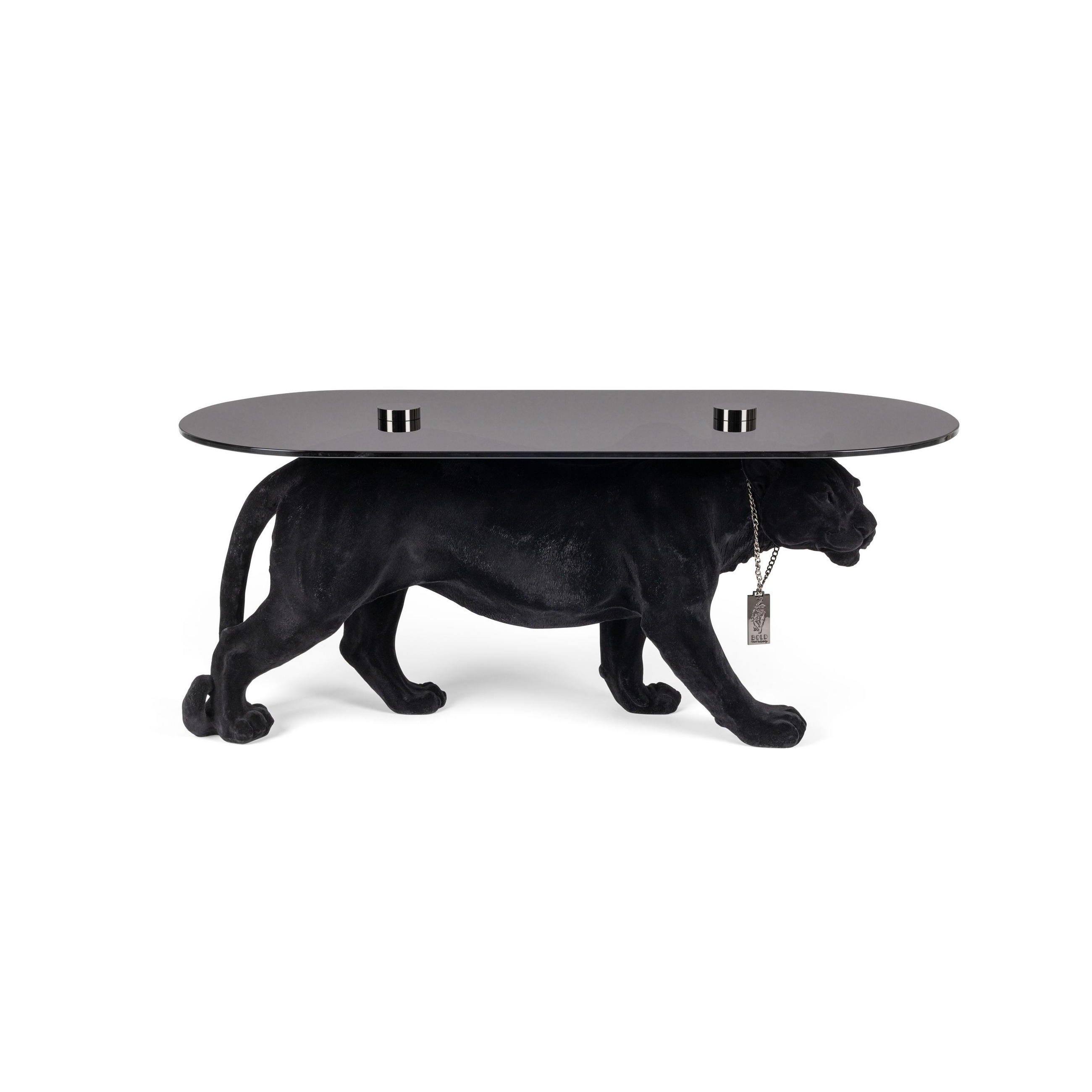 COUCHTISCH Dope As Hell Panther Schwarz - Schwarz, Naturmaterialien (90/40/42cm) - Bold Moneky
