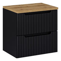 WASCHTISCHUNTERSCHRANK 60 cm 2 Teile - Nova Black N BM121 in Schwarz/ Evoke Eiche - Schwarz/Eiche Artisan, Holz (60/57/40cm)