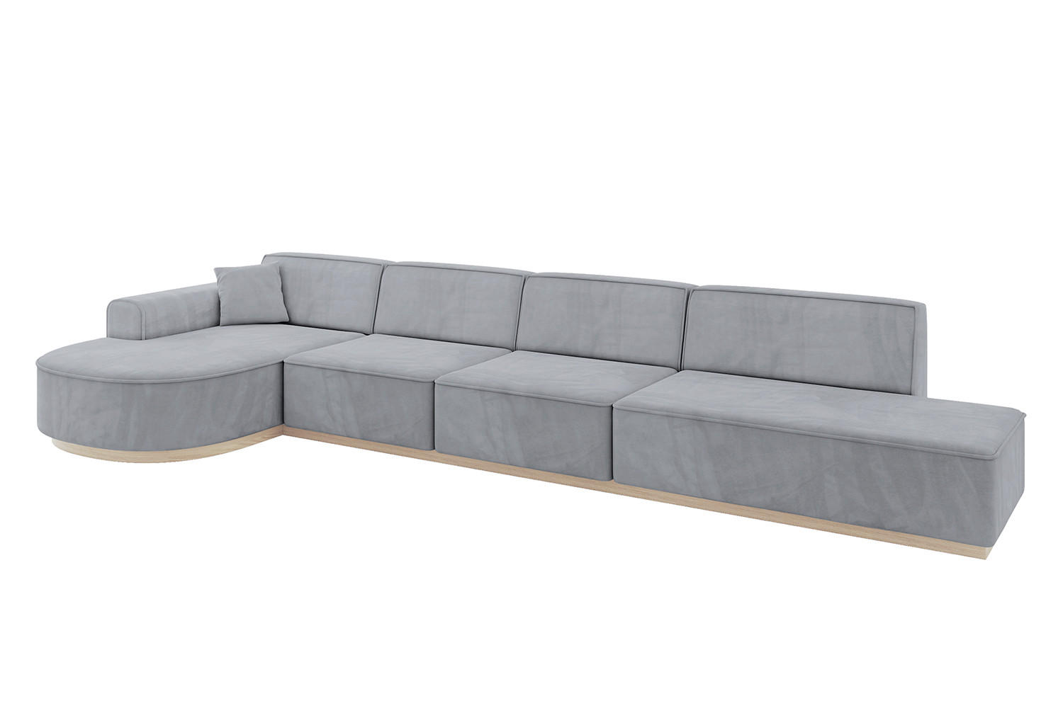 ECKSOFA Ottomane Links ARRIO-L3 - 413x171x83 cm Hellgrau - Grau, Holzwerkstoff/Textil (413/171cm) - ALTDECOR