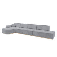 ECKSOFA Ottomane Links ARRIO-L3 - 413x171x83 cm Hellgrau - Grau, Holzwerkstoff/Textil (413/171cm) - ALTDECOR