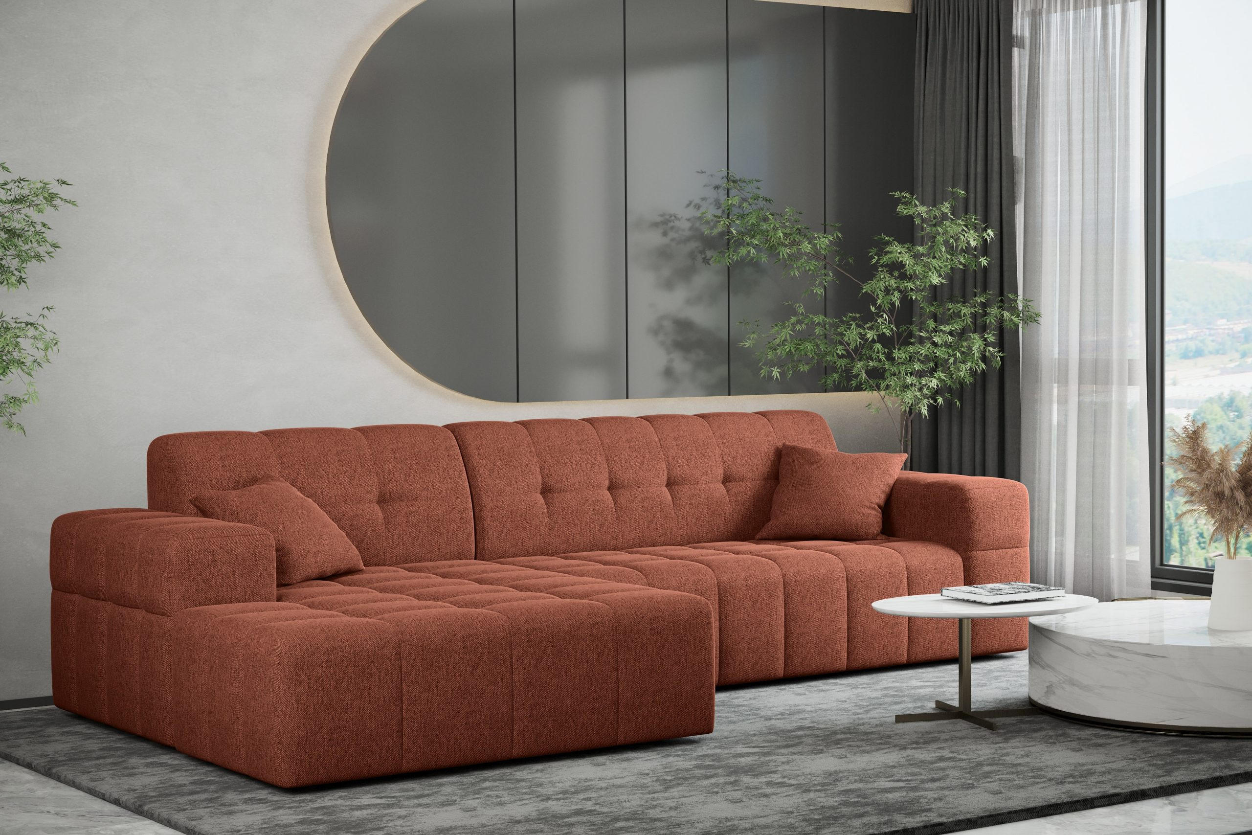 ECKSOFA L-Form NIMES Stoff Verita Kupfer Links - Kupferfarben, Holz (168/256cm) - Kaiser Möbel