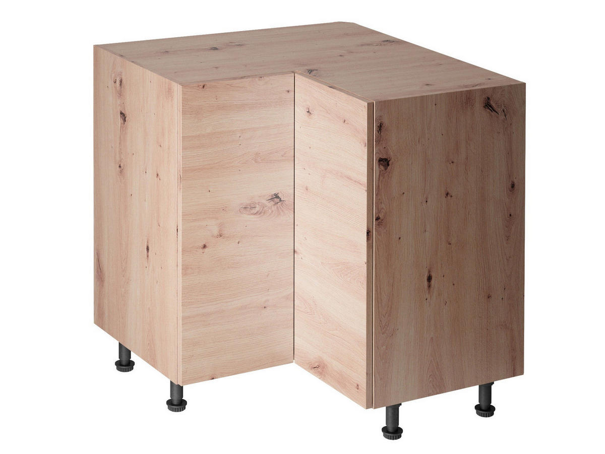 ECKUNTERSCHRANK D90N – Nexa – L-Form, Ecke voll nutzbar – Woodline - Hellbraun, Holzwerkstoff (79/82/79cm) - ROYAL24_MARKT