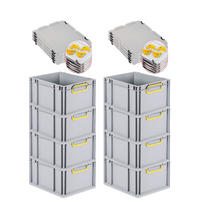 EUROBOX 8x Nextgen Color Mit Auflagedeckel 22x30x40cm Griffe Gelb Geschlossen - Gelb, Kunststoff (30/22/40cm) - PROREGAL