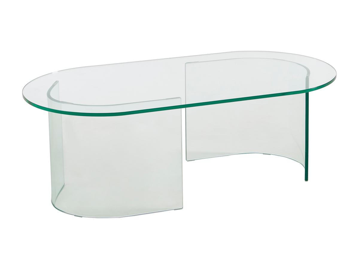 COUCHTISCH - gebogenes Sicherheitsglas - Transparent - NIZWA - Transparent, Glas (115/60/40cm) - Vente-Unique