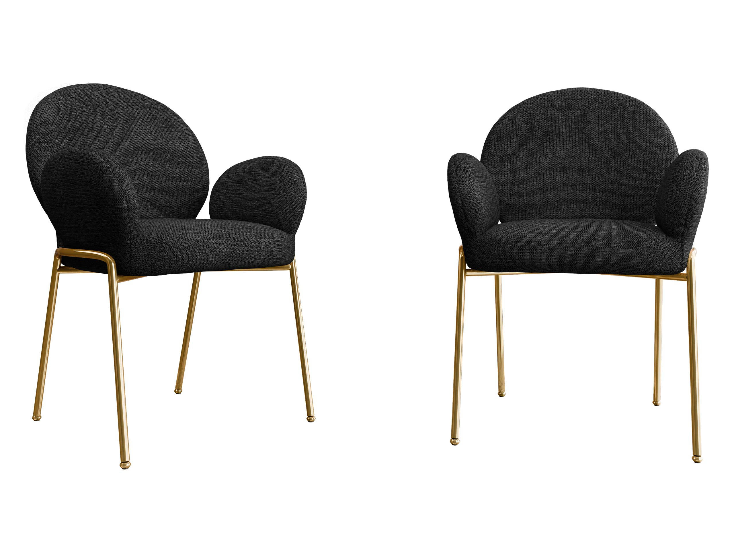 STUHL-SET Muz DC-1261/GL - Goldfarben/Schwarz, Textil/Metall (63/86/64cm) - MIRJAN24