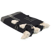 DECKE Schwarz Kulac 130/170 cm - Schwarz, Naturmaterialen/Textil (130/170cm) - Beliani