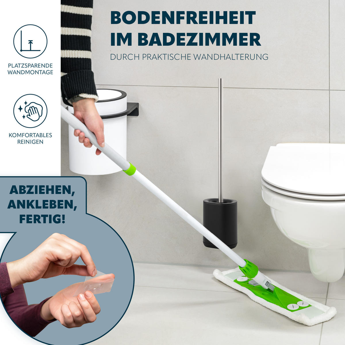 WC-GARNITUR BARBENA, schwarz, Kunststoff Edelstahl - Schwarz, Metall (11/53/4cm) - bremermann