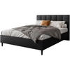 POLSTERBETT Lectus 166/211/108 mit 2 Nachttischen schwarz - Schwarz, Holzwerkstoff/Textil (160/200cm) - Beautysofa