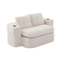 SCHLAFSOFA 2-in-1 Cordstoff Liegefunktion - Beige, Textil (165/61/97cm) - Urban Meuble