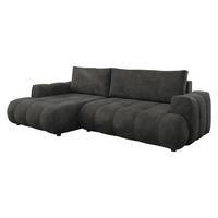 ECKSOFA Haiti, Seite: Links LC+2R - Anthrazit/Schwarz, Holz/Textil (276/156cm) - MIRJAN24