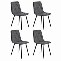 ESSZIMMERSTUHL 4er-Set gepolstert Grau mit Metallbeinen - Grau, Metall (40/86/45cm) - Meubliv
