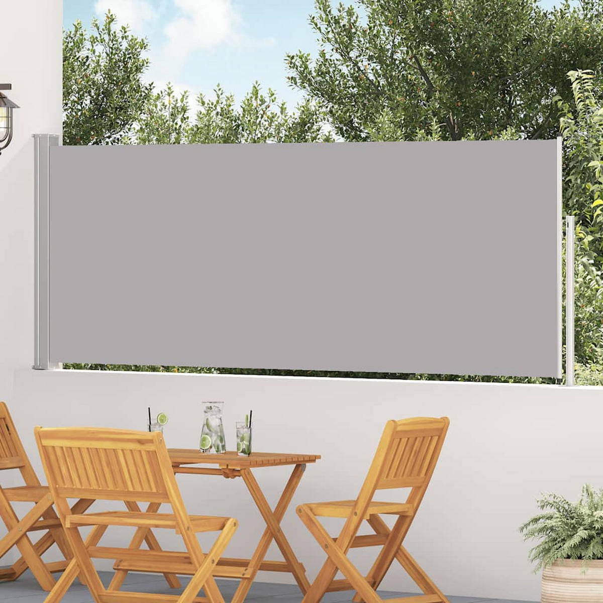 SEITENMARKISE Ausziehbare 120/500 Cm Grau - Grau, Textil (120/500cm) - vidaXL