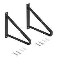 TRÄGER-SET für Regale in Holz Shelf mit dreieckiger Form, Stahl, Schwarz - Schwarz, Metall (22.5/3/22cm) - EMUCA