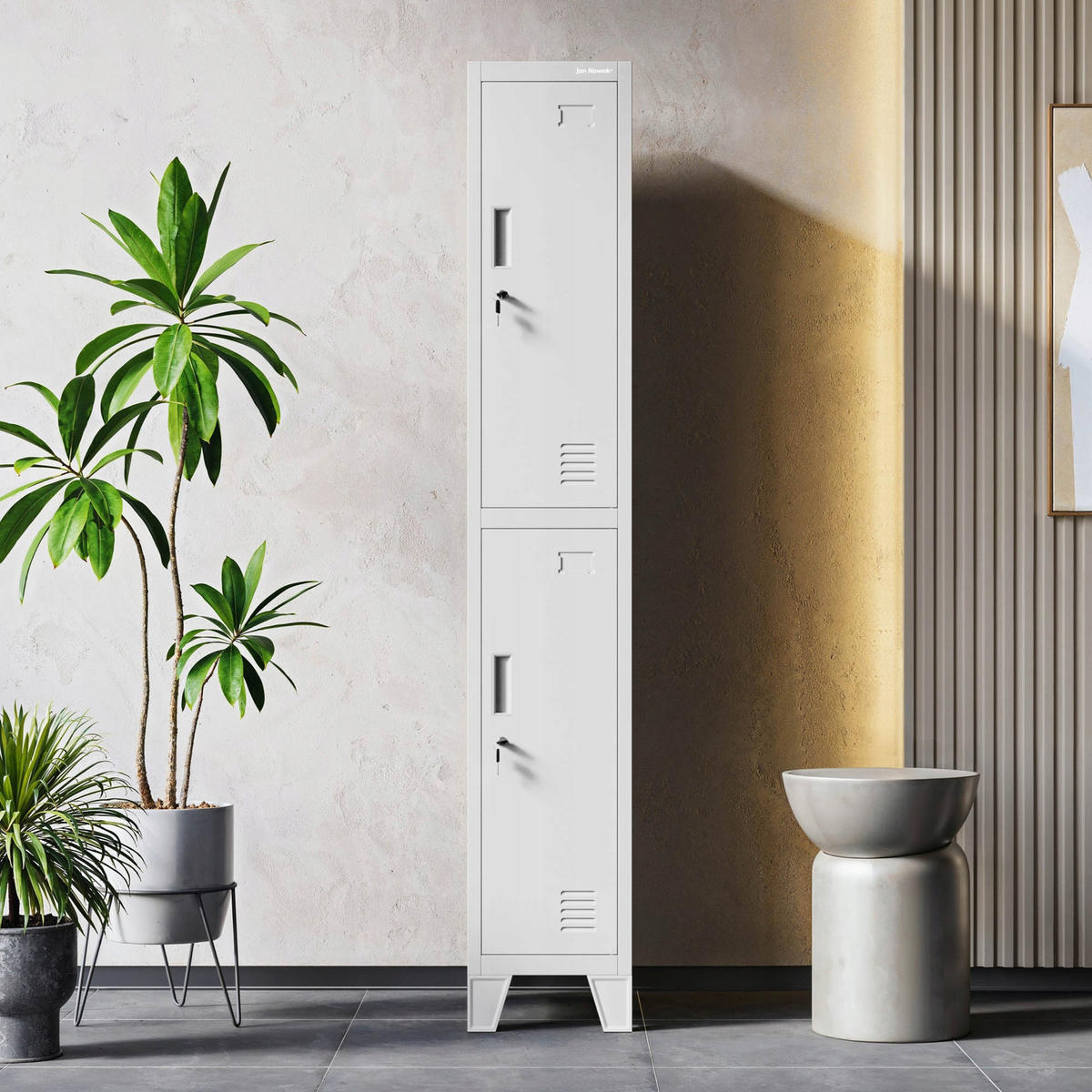 MITARBEITER-GARDEROBENSCHRANK BARTEK 1 PLUS - Grau, Metall (29/172/45cm) - Jan Nowak
