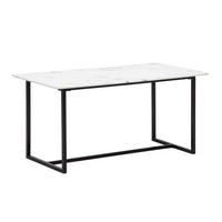 ESSTISCH Marmoroptik Metall Rechteckig Modern Klein, Weiß 120x60x76 cm - Schwarz/Weiß, Holzwerkstoff/Metall (60/120/76cm) - KADIMA DESIGN