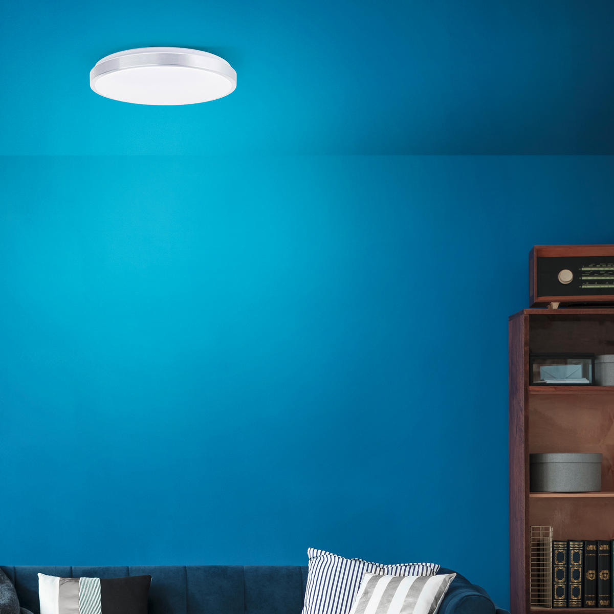 WANDLEUCHTE Livius Nickel/Aluminium/Weiß 48,5/48,5/9 cm - Multicolor, Metall (48.5/9/48.5cm) - Brilliant