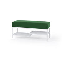 POLSTERBANK MELLO 80 Grün, Weißes Gestell - Weiß/Grün, Textil/Metall (80/45/35cm) - Bettso