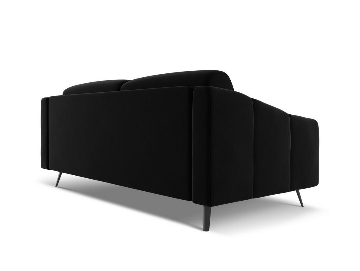 3-SITZER SOFA Samt Stoff Schwarz - Schwarz, Textil/Metall (202/80/95cm) - Makamii