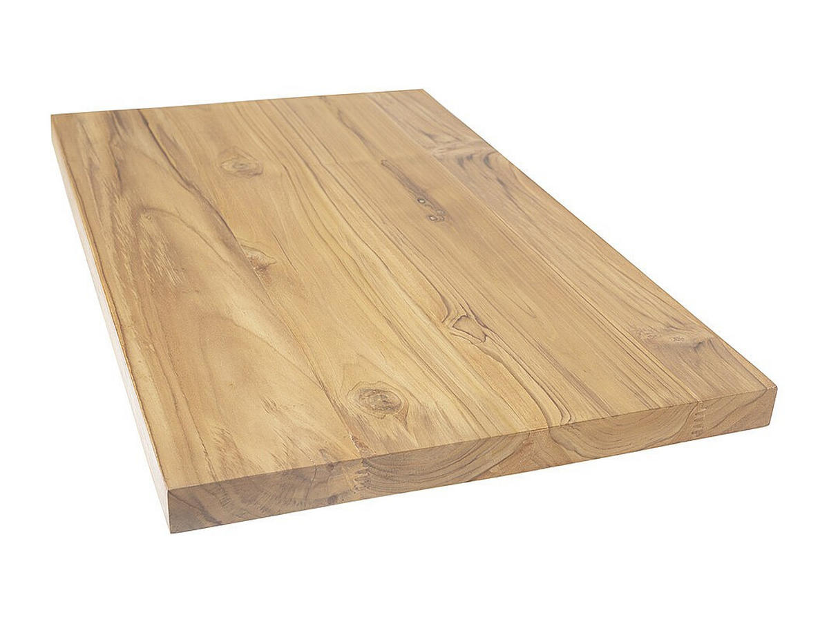 WASCHTISCHPLATTE hängend - 80 x 50 cm - Helles Teakholz - SUKAWATI - Naturfarben, Holz (80/4/50cm) - Vente-Unique