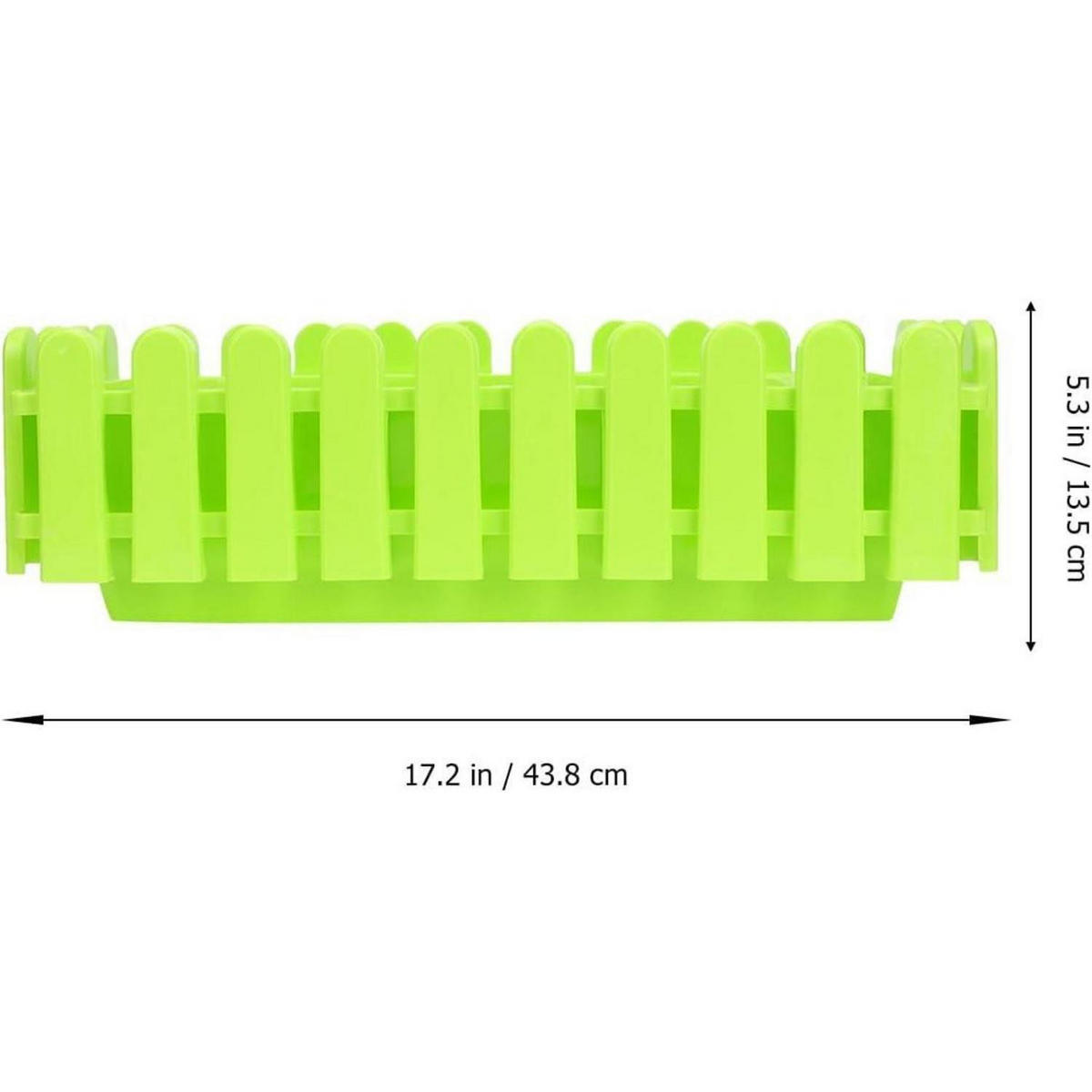 BLUMENTOPF rechteckig Lattenoptik mit Wasserspeicher 42.2 cm - Grün, Kunststoff (18.5/13.5/43.8cm)