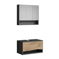 BADMÖBEL-SET Willow Artisan 2 Teile - Anthrazit/Hellgrau, Holzwerkstoff (80/42.8/43cm) - Vicco